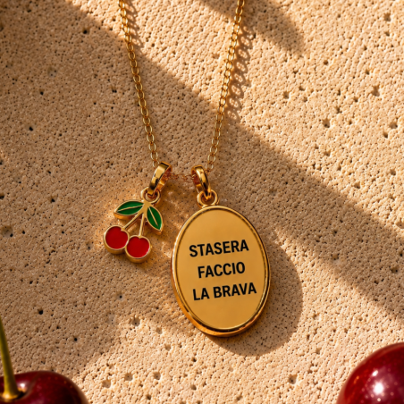 Collana Charm Stasera Faccio la Brava | Ciondolo Ironico Donna