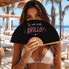 Ventaglio con scritta "Io non sudo, BRILLO!" – Ventaglio divertente in legno e tessuto