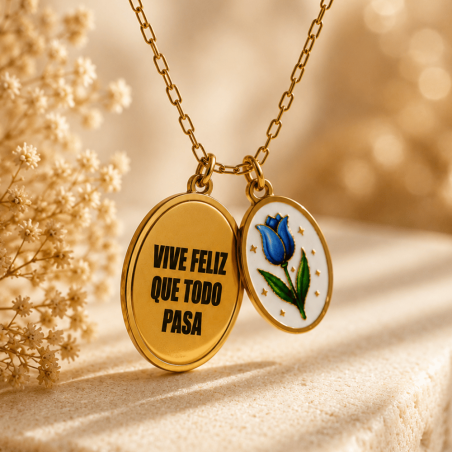 Charm Tulipano Azzurro | Ciondolo Fiore per Collana Componibile