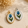 Charm Tulipano Azzurro | Ciondolo Fiore per Collana Componibile
