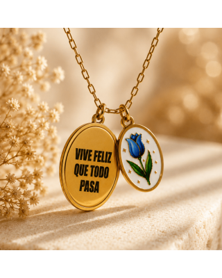 Charm Vive Feliz Que Todo Pasa | Collana con Frase Motivazionale