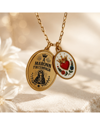 Charm Cuore sacro Fiorito | Ciondolo Romantico per Collana Componibile