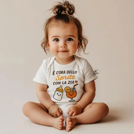 Body neonato "È l'ora dello Spritz con la zia"