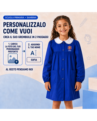Grembiule bimba blu da personalizzare