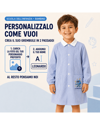 Personalized Checked School Apron