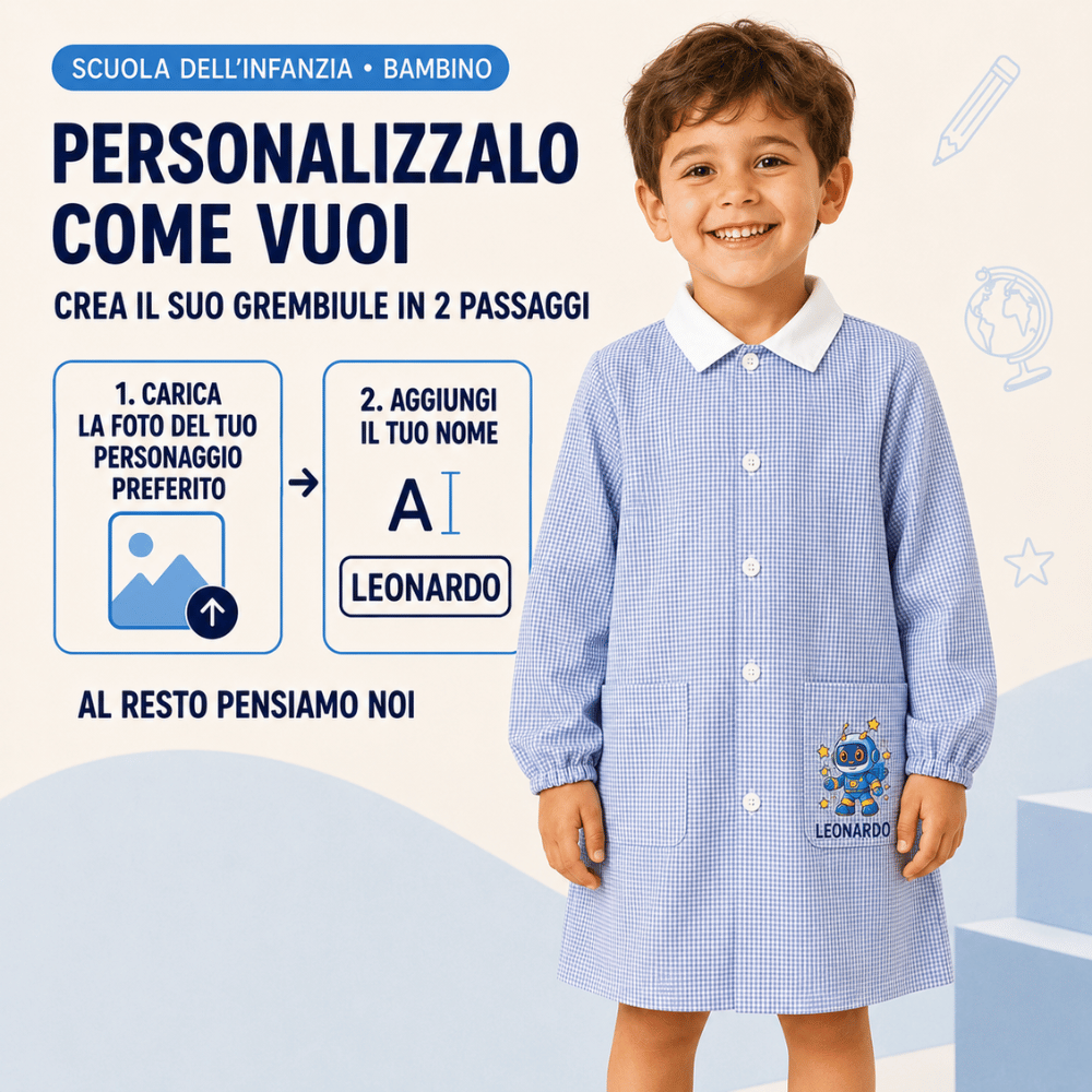 Personalized Checked School Apron