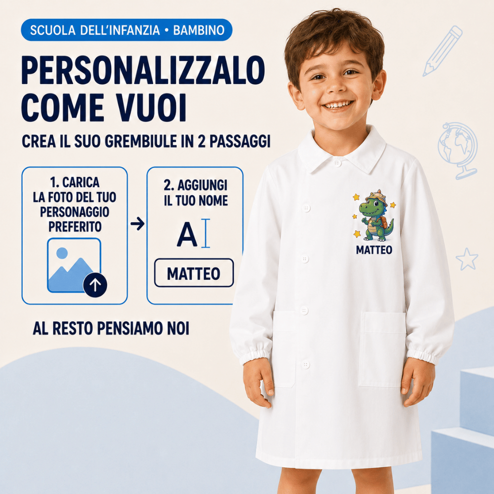 Grembiulino asilo e materne personalizzabile