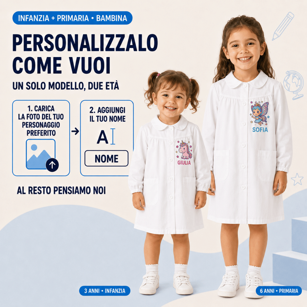 Grembiulino asilo e materne personalizzabile