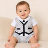 Pagliaccetto con finto gilet con nome