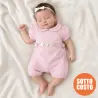 Summer romper suit with cherries "Sorry for the delay..."
