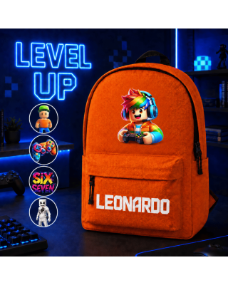 Zaino scuola personalizzato Level Up con nome