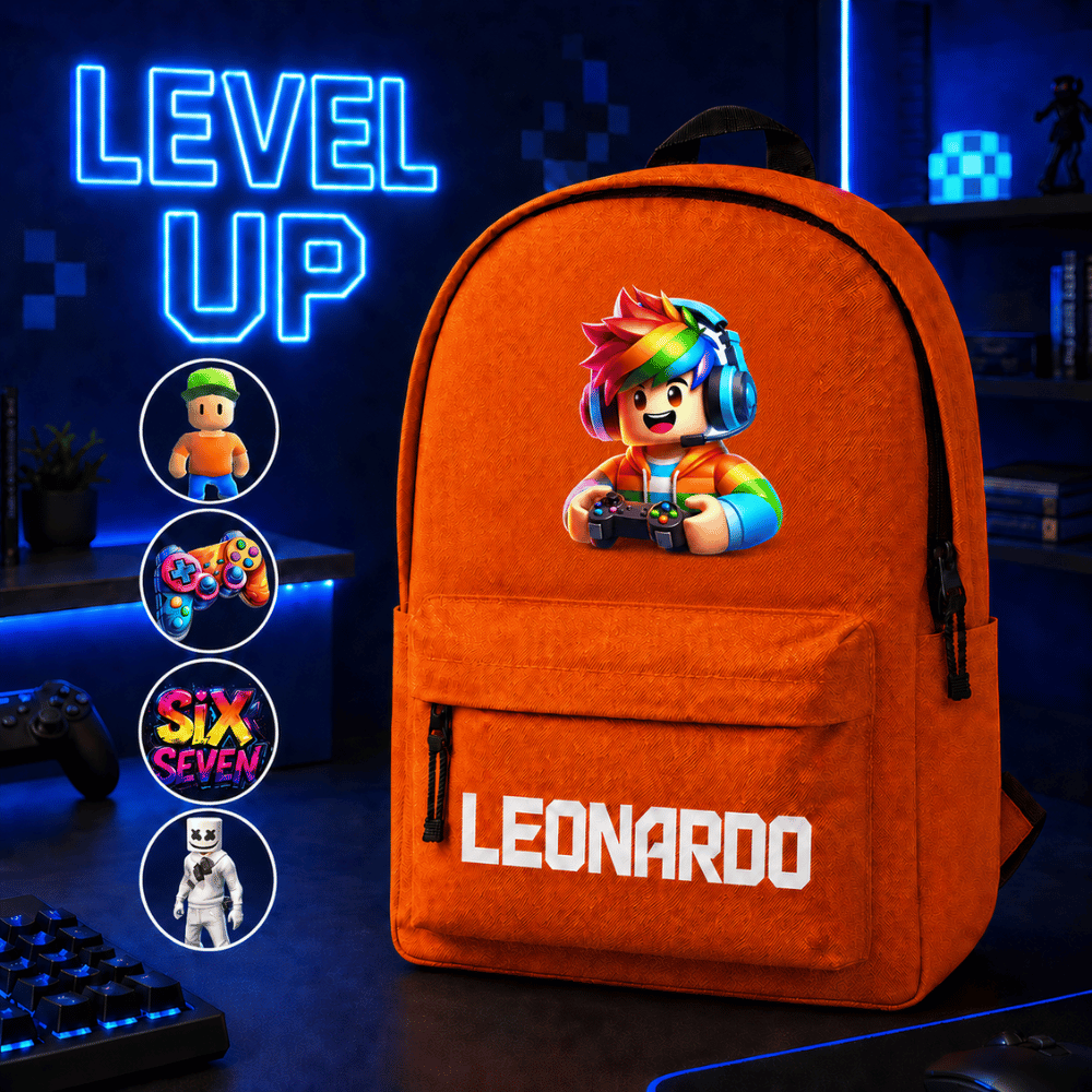 Zaino scuola personalizzato Level Up con nome