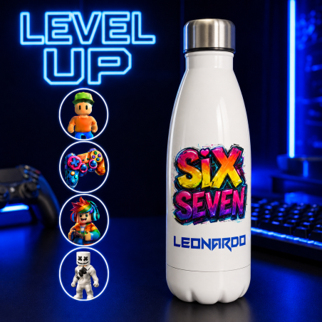 Borraccia personalizzata con nome Level Up