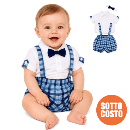 Completo neonato estivo da cerimonia con nome