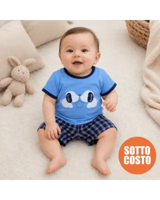 Completino con ricamo "cagnolini" da personalizzare con nome