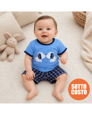 Romper suit with linen waistcoat