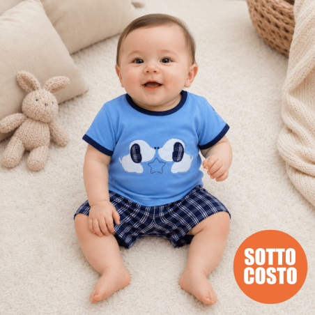 Completino con ricamo "cagnolini" da personalizzare con nome