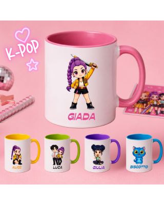 Tazza di Plastica K-Pop Personalizzata con Nome | Infrangibile per Scuola