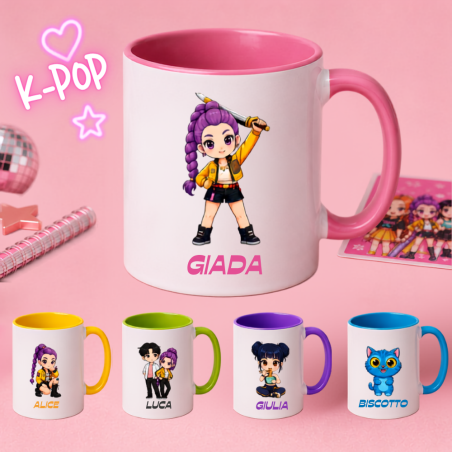 Tazza di Plastica K-Pop Personalizzata con Nome | Infrangibile per Scuola