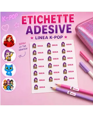 Etichette Adesive Personalizzate K-Pop con Nome | 120 pz