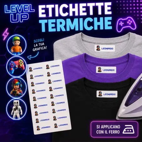 Etichette Termiche Personalizzate Bambini | Level Up