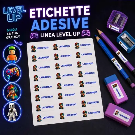 Etichette Adesive Personalizzate Bambini | Level Up