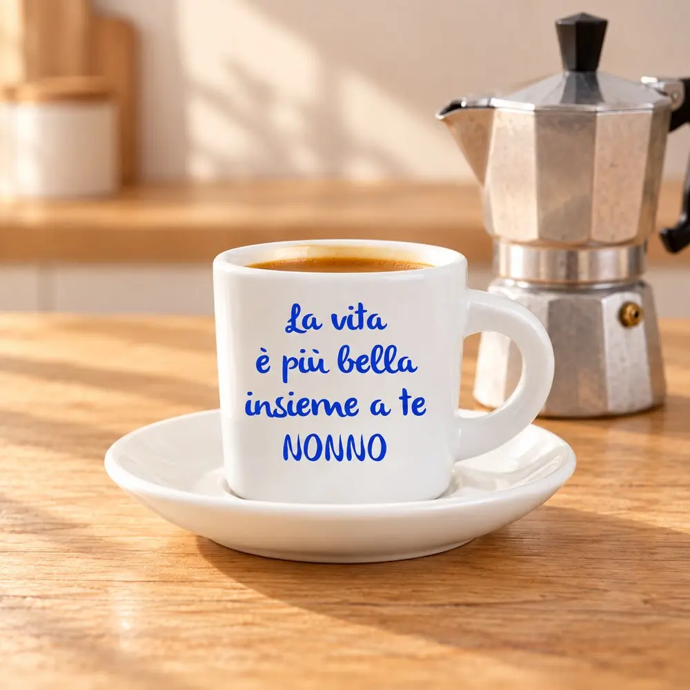 Tazzina da caffè per il Nonno con piattino | BuyItalianStyle