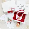 Gift Box Xmas Magic Primo Natale Neonato Personalizzata con Body, Bava
