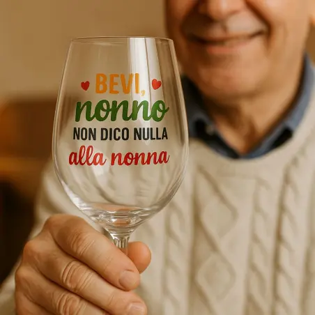 Gift Box con Calice Personalizzato – Idea Regalo per Nonni, Nonna, Papà o Compleanno | BuyItalianStyle