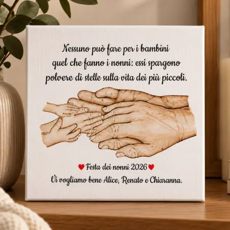 Foto-quadro mani "Nonni" da personalizzare