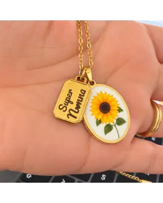 Charm Girasole Ovale | Ciondolo o Collana BIS