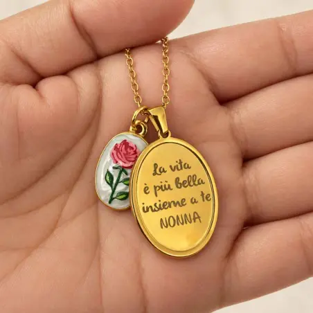 Charm ovale per nonna “La vita è più bella insieme a te” | BIS