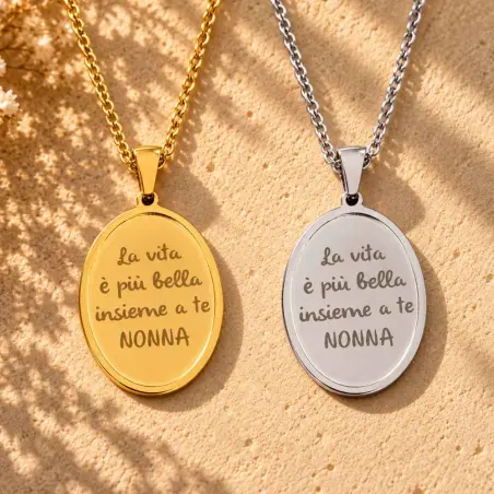 Charm ovale per nonna “La vita è più bella insieme a te” | BIS