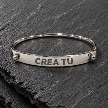 Braccialetto rigido UNISEX in acciaio con chiusura personalizzabile