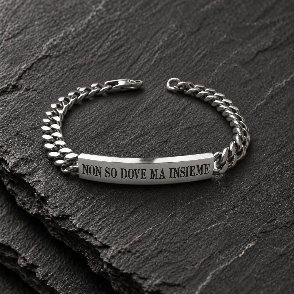 Bracciale in acciaio inossidabile modello con placchetta
