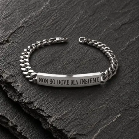 Bracciale in acciaio inossidabile modello con placchetta
