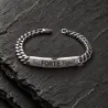Bracciale in acciaio inossidabile modello con placchetta e incisione d