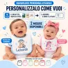 Bavaglino neonato personalizzabile con foto nome e grafica in due misure