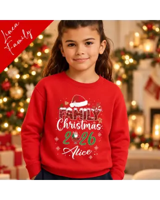 Felpa Personalizzata Bambini - Family Christmas 2024 per un Natale in