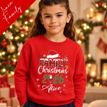 Felpa Personalizzata Bambini - Family Christmas 2024 per un Natale in