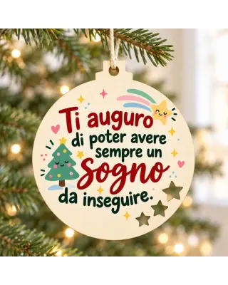 Addobbo Natale per vicini di casa con dedica, casette innevate, cuori e tre stelline traforate