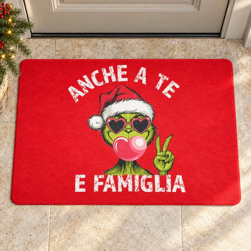 Zerbino Grinch Natale 60×40 | Tappeto natalizio BIS