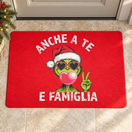 Zerbino Grinch Natale 60×40 | Tappeto natalizio BIS