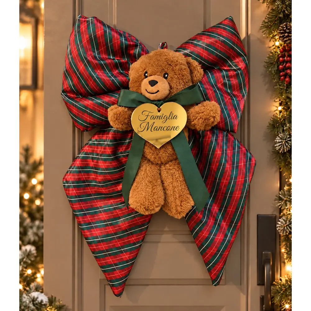 Fiocco natalizio personalizzabile con peluche | BuyItalianStyle