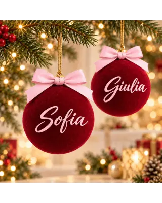 Pallina Natale in velluto personalizzata 10 cm | BIS