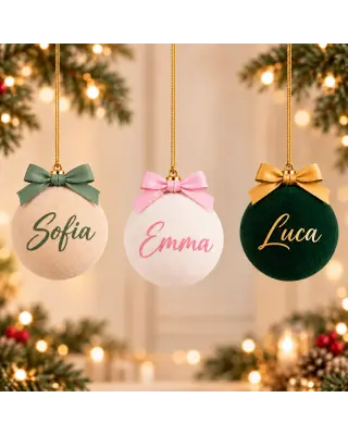 Pallina Natale in velluto personalizzata 10 cm | BIS