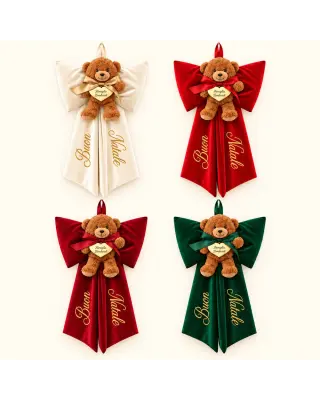 Fiocco Natale con orsetto personalizzato, porta e albero | BIS