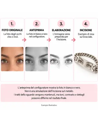 Bracciale con occhi incisi personalizzato | BuyItalianStyle