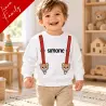 Felpa bimbo/ragazzo "Orsetti" con finte bretelle da personalizzare con