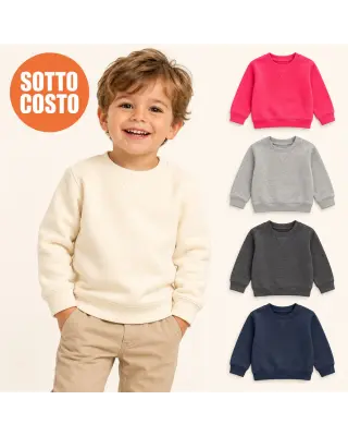 Felpa Bambino Girocollo Tinta Unita Sottocosto | BIS